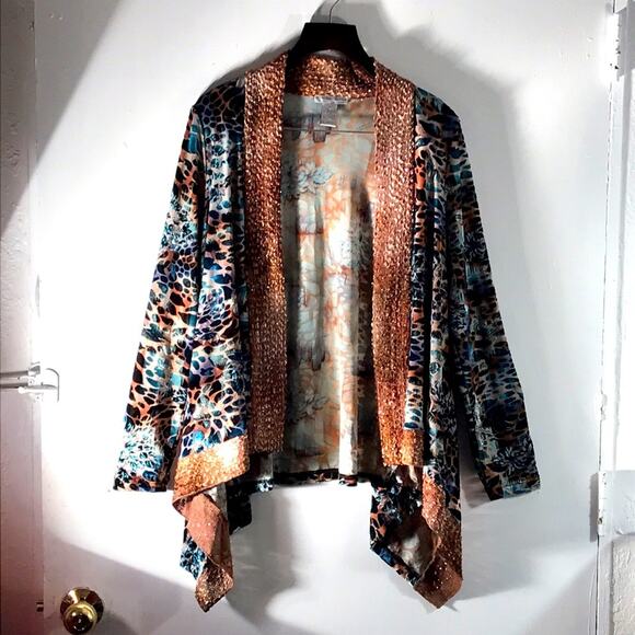 Albert Makali Abstract Print Open Jacket. M - Picture 2 of 6